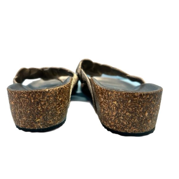 Andrea E Michele Cork Wedge Thong Sandals Made in Italy SIZE 9.5 - Picture 5 of 6